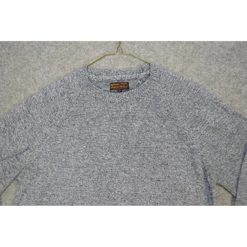 Barbour Beacon Brand Sweater Mens Large Blue Cotton Crewneck‎ Knit Pullover